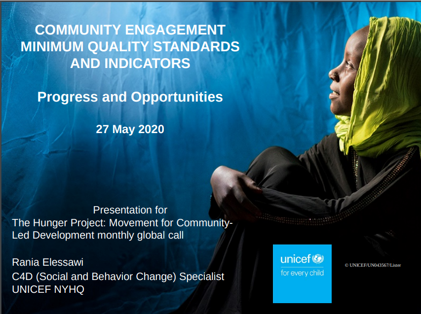 Unicef’s new Minimum Standards for Community Engagement